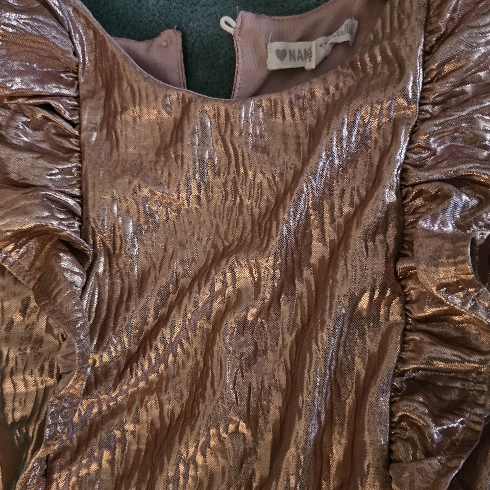 Nannette Pink and Gold Formal Kids Dress - Picture 3 of 10